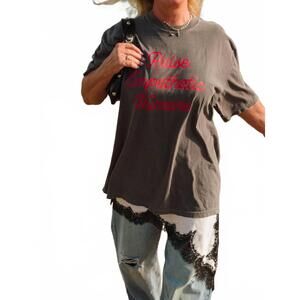 NEW LOLA MAGNOLIA empathetic humans short sleeve tee in charcoal grey